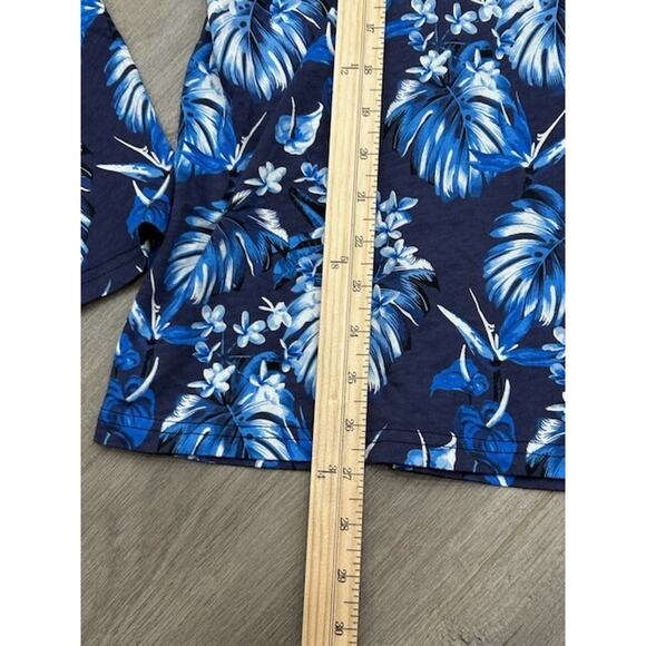 Polo Ralph Lauren Mens Hawaiian Floral Hoodie Tropical Pullover Blue Size L - Picture 8 of 8